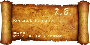 Korcsok Beatrix névjegykártya